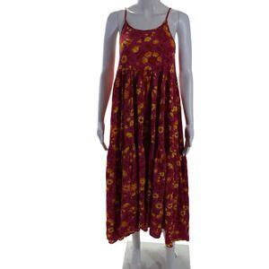 XIX Palms Women's V-Neck Spaghetti Straps Tiered Maxi Dress Floral Size XS